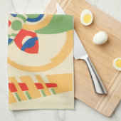 ヴィンテージアールデコジャズポチョアガーデンバタフライ キッチンタオル (四つ折り)