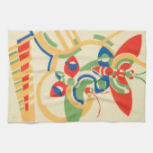 ヴィンテージアールデコジャズポチョアガーデンバタフライ キッチンタオル (横)