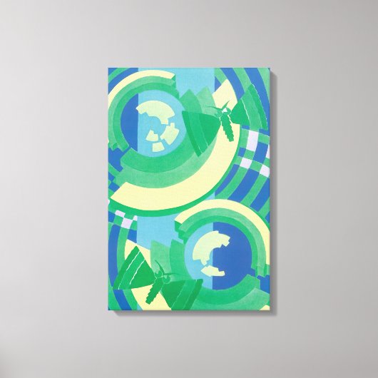 ヴィンテージアールデコジャズポチョアガーデンバタフライ キャンバスプリント (正面)