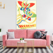 ヴィンテージアールデコジャズポチョアガーデンバタフライ キャンバスプリント (インサイチュ (リビング))