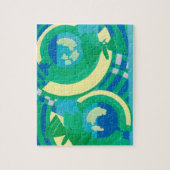 ヴィンテージアールデコジャズポチョアガーデンバタフライ ジグソーパズル (縦)