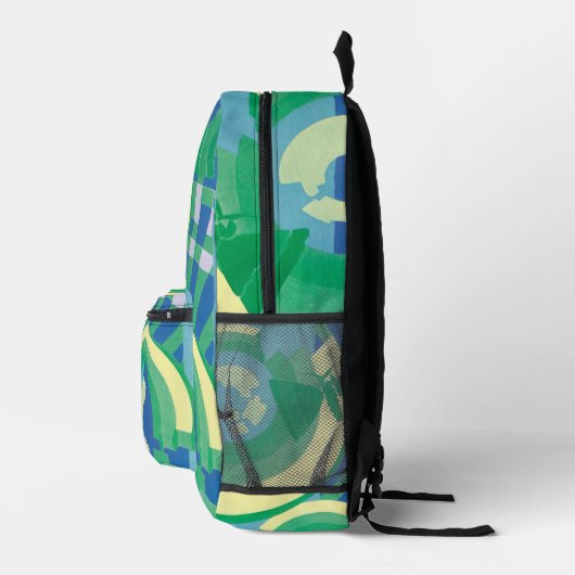 ヴィンテージアールデコジャズポチョアガーデンバタフライ プリントバックパック (右)