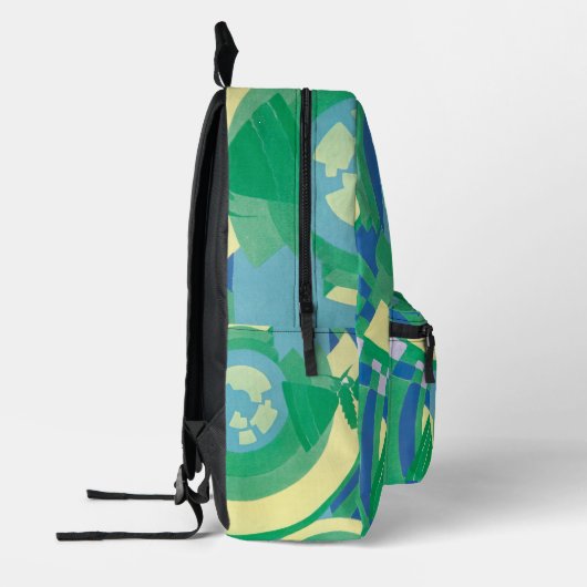 ヴィンテージアールデコジャズポチョアガーデンバタフライ プリントバックパック (左)