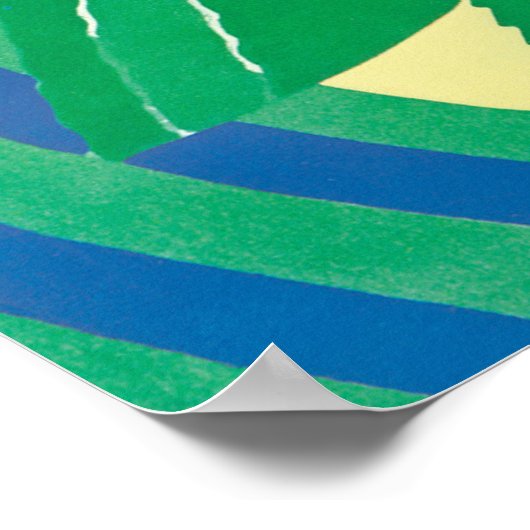 ヴィンテージアールデコジャズポチョアガーデンバタフライ ポスター (角)