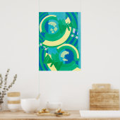 ヴィンテージアールデコジャズポチョアガーデンバタフライ ポスター (キッチン)