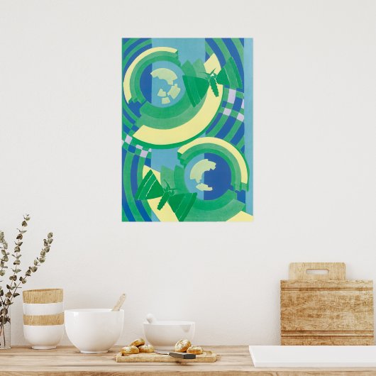 ヴィンテージアールデコジャズポチョアガーデンバタフライ ポスター (キッチン)