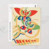 ヴィンテージアールデコジャズポチョアガーデンバタフライ ポストカード (正面/裏面)