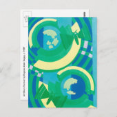 ヴィンテージアールデコジャズポチョアガーデンバタフライ ポストカード (正面/裏面)