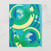 ヴィンテージアールデコジャズポチョアガーデンバタフライ ポストカード (正面)