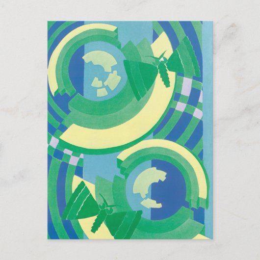 ヴィンテージアールデコジャズポチョアガーデンバタフライ ポストカード (正面)