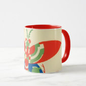 ヴィンテージアールデコジャズポチョアガーデンバタフライ マグカップ (正面右)