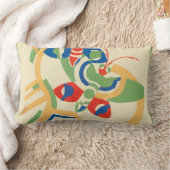 ヴィンテージアールデコジャズポチョアガーデンバタフライ ランバークッション (ブランケット)