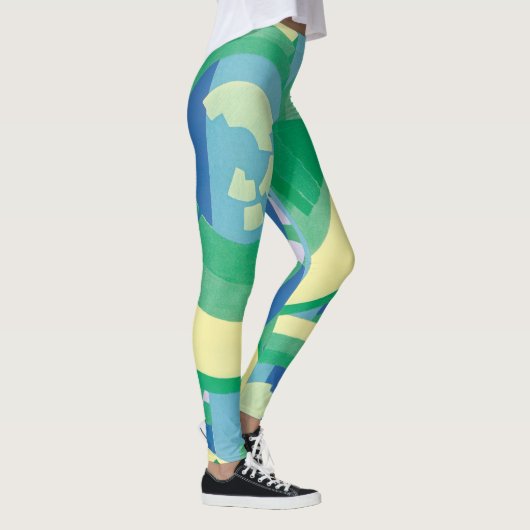 ヴィンテージアールデコジャズポチョアガーデンバタフライ レギンス (右)