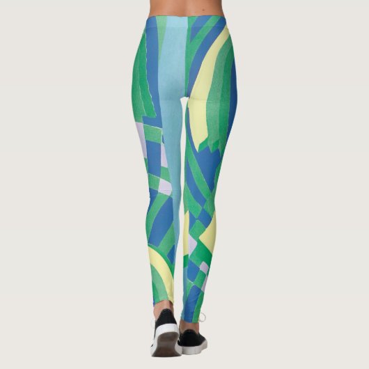 ヴィンテージアールデコジャズポチョアガーデンバタフライ レギンス (裏面)