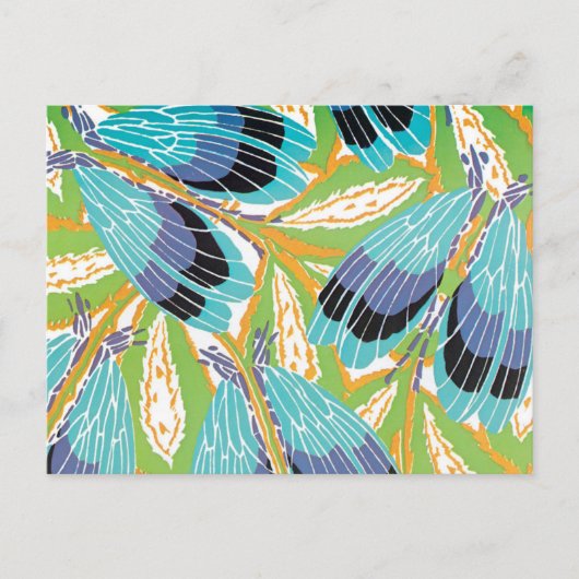 ヴィンテージアールデコジャズポチョアガーデン虫 ポストカード (正面)