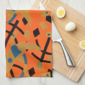 ヴィンテージアールデコジャズポチョアゴールデンバード動物 キッチンタオル (四つ折り)