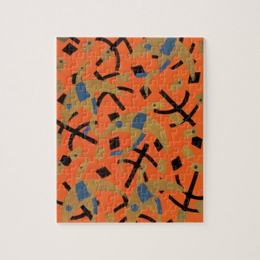 ヴィンテージアールデコジャズポチョアゴールデンバード動物 ジグソーパズル (縦)