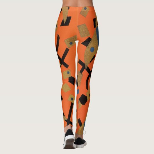 ヴィンテージアールデコジャズポチョアゴールデンバード動物 レギンス (裏面)