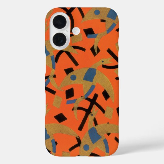 ヴィンテージアールデコジャズポチョアゴールデンバード動物 Case-Mate iPhoneケース (裏面)