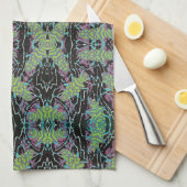 ヴィンテージアールデコジャズポチョワールカブトムズインガーデン キッチンタオル (四つ折り)