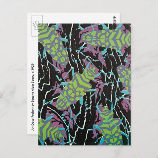 ヴィンテージアールデコジャズポチョワールカブトムズインガーデン ポストカード (正面/裏面)