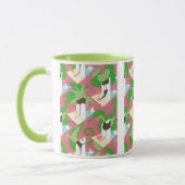 ヴィンテージアールデコジャズポチョワールパームツリーアンドバード マグカップ (左)