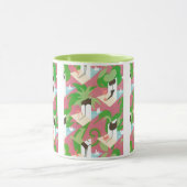 ヴィンテージアールデコジャズポチョワールパームツリーアンドバード マグカップ (中央)