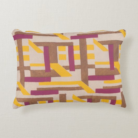 ヴィンテージアールデコジャズポチョワール幾何学模様 アクセントクッション (正面)