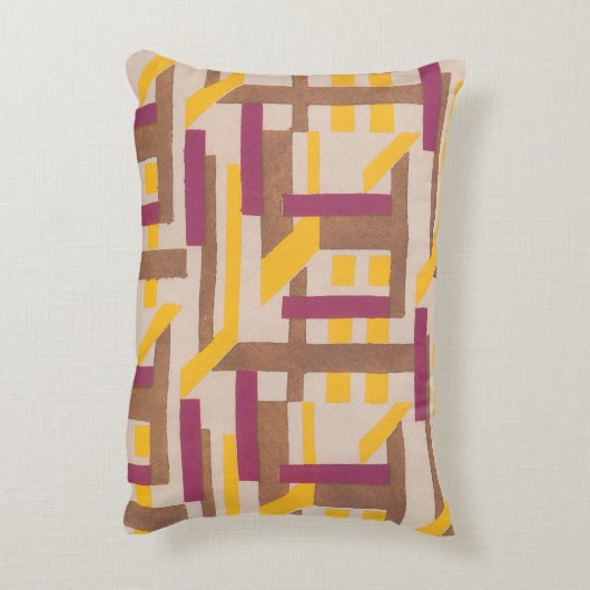 ヴィンテージアールデコジャズポチョワール幾何学模様 アクセントクッション (裏面(縦))