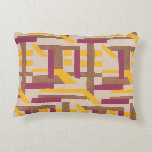 ヴィンテージアールデコジャズポチョワール幾何学模様 アクセントクッション (裏面)