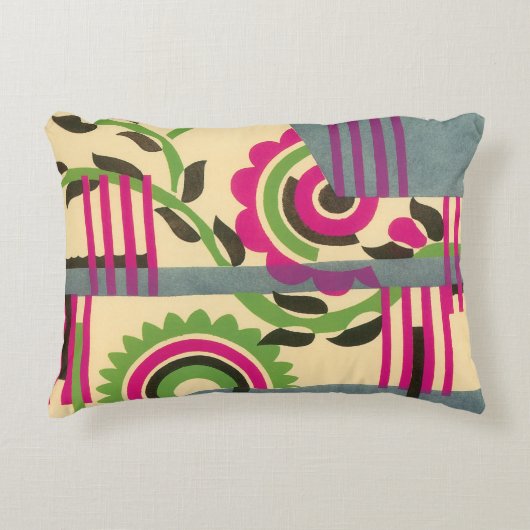 ヴィンテージアールデコジャズポチョワール幾何学模様 アクセントクッション (正面)