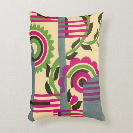 ヴィンテージアールデコジャズポチョワール幾何学模様 アクセントクッション (正面(垂直))