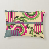 ヴィンテージアールデコジャズポチョワール幾何学模様 アクセントクッション (裏面)