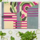 ヴィンテージアールデコジャズポチョワール幾何学模様 キッチンタオル (折り畳み)