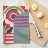 ヴィンテージアールデコジャズポチョワール幾何学模様 キッチンタオル (四つ折り)