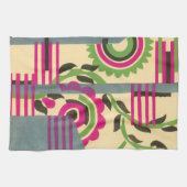 ヴィンテージアールデコジャズポチョワール幾何学模様 キッチンタオル (横)