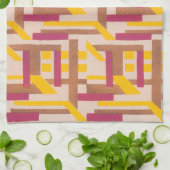 ヴィンテージアールデコジャズポチョワール幾何学模様 キッチンタオル (折り畳み)