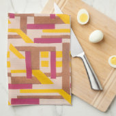 ヴィンテージアールデコジャズポチョワール幾何学模様 キッチンタオル (四つ折り)