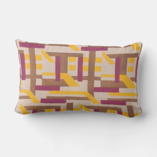 ヴィンテージアールデコジャズポチョワール幾何学模様 ランバークッション (裏面)