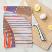 ヴィンテージアールデコジャズポチョワール階段ステップパターン キッチンタオル (四つ折り)