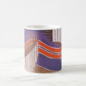 ヴィンテージアールデコジャズポチョワール階段ステップパターン コーヒーマグカップ (中央)