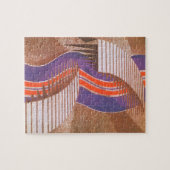 ヴィンテージアールデコジャズポチョワール階段ステップパターン ジグソーパズル (横)