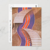ヴィンテージアールデコジャズポチョワール階段ステップパターン ポストカード (正面/裏面)