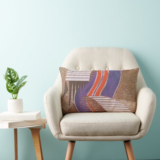 ヴィンテージアールデコジャズポチョワール階段ステップパターン ランバークッション (椅子)