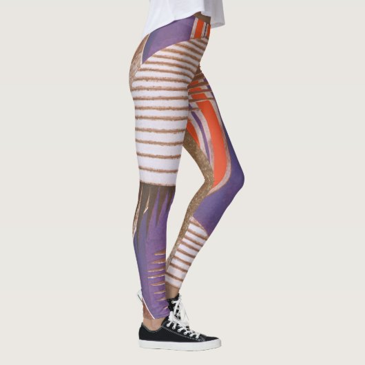 ヴィンテージアールデコジャズポチョワール階段ステップパターン レギンス (右)