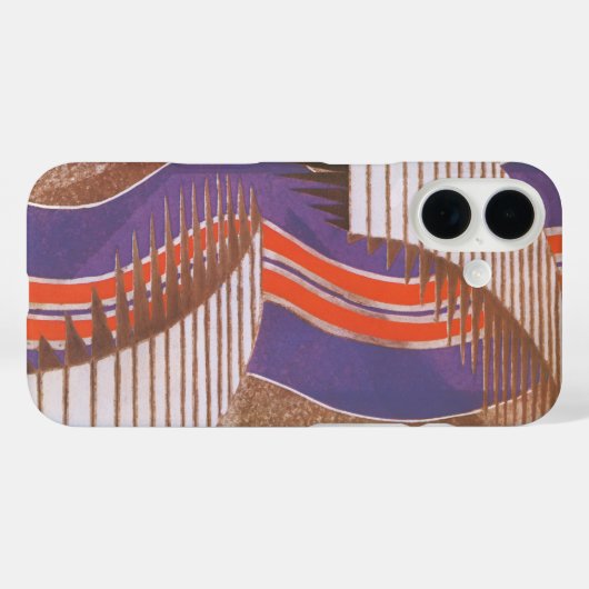 ヴィンテージアールデコジャズポチョワール階段ステップパターン Case-Mate iPhoneケース (裏面 (横))