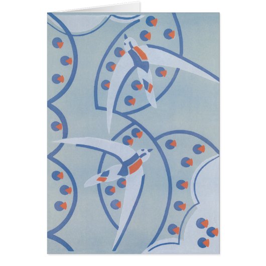 ヴィンテージアールデコジャズポチョワール鳥獣パターン (正面)