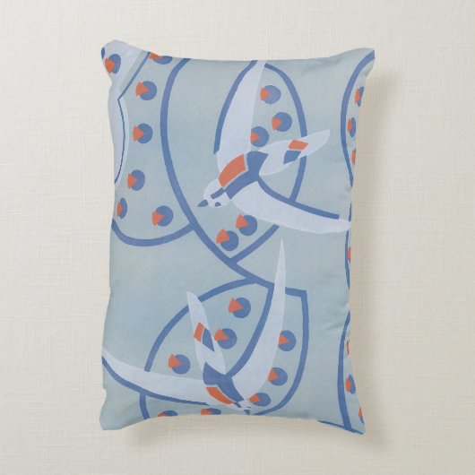 ヴィンテージアールデコジャズポチョワール鳥獣パターン アクセントクッション (裏面(縦))