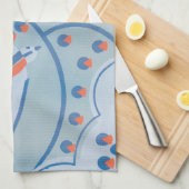 ヴィンテージアールデコジャズポチョワール鳥獣パターン キッチンタオル (四つ折り)