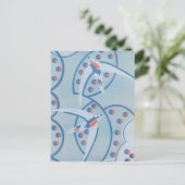 ヴィンテージアールデコジャズポチョワール鳥獣パターン ポストカード (スタンド正面)